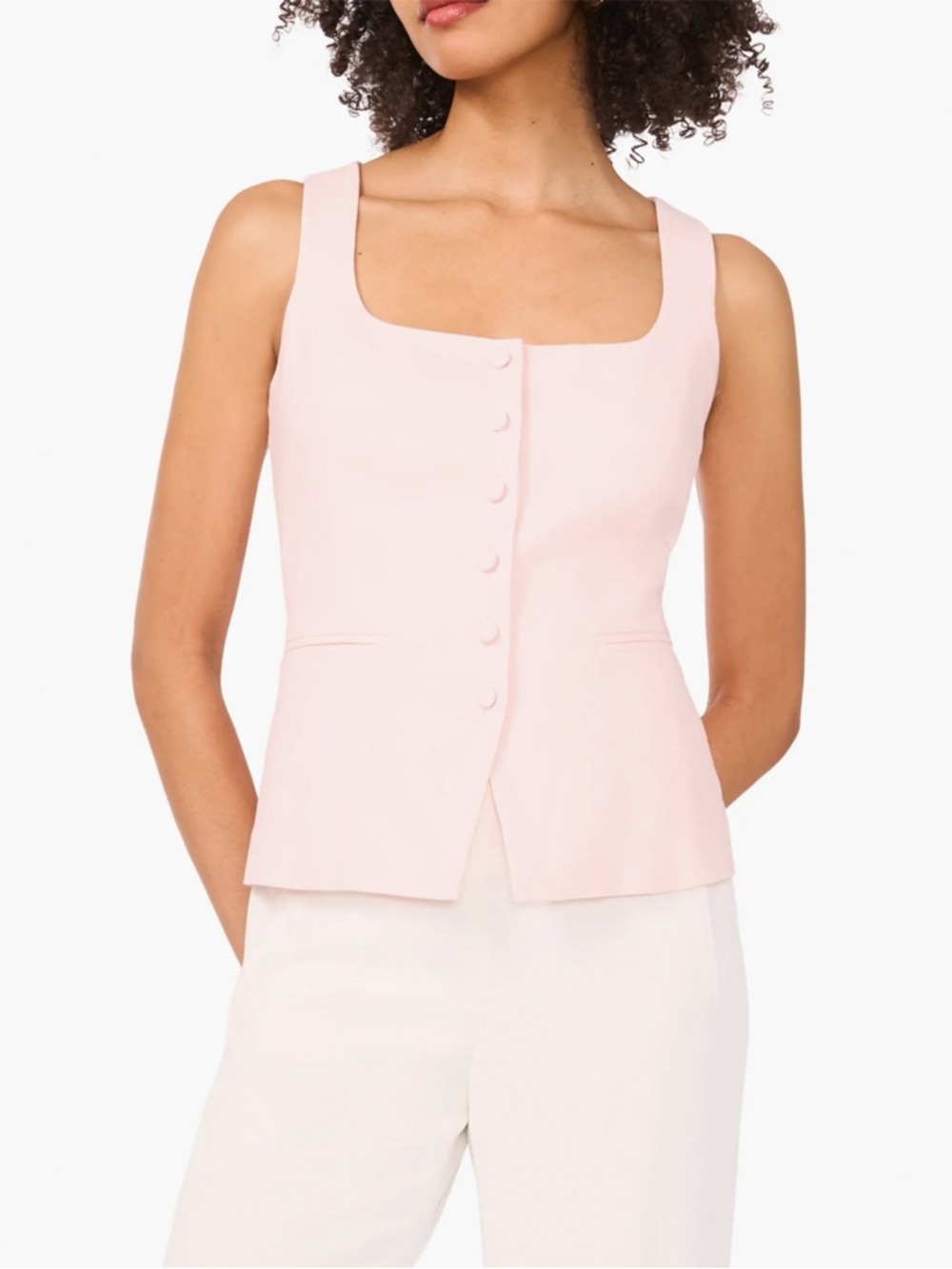 NWT - Parker - The Amayah Linen Blend Vest - Mary's Rose (Light Pink)